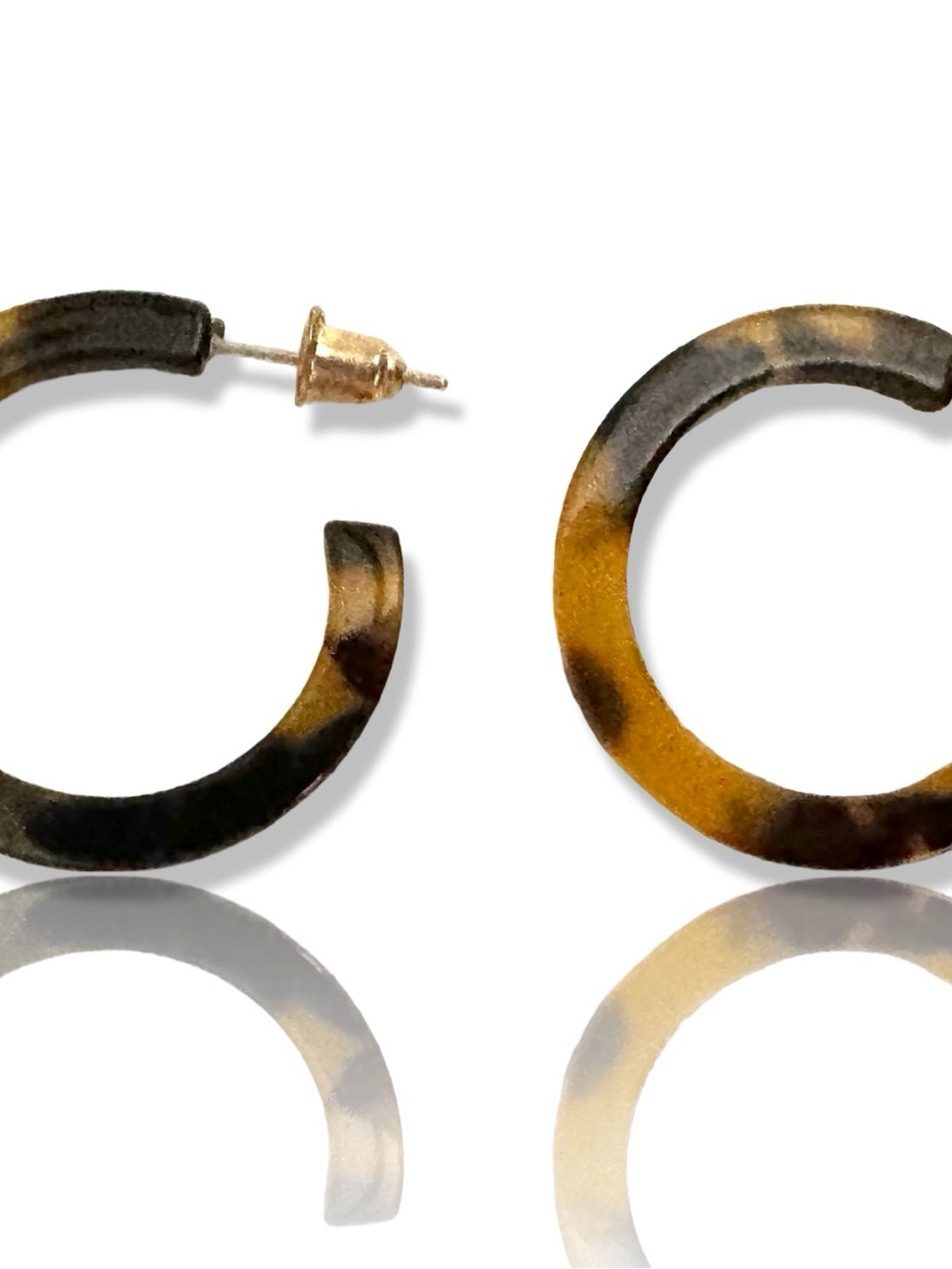 (3 for $30) Vintage Tortoiseshell Hoops - Brown and Black